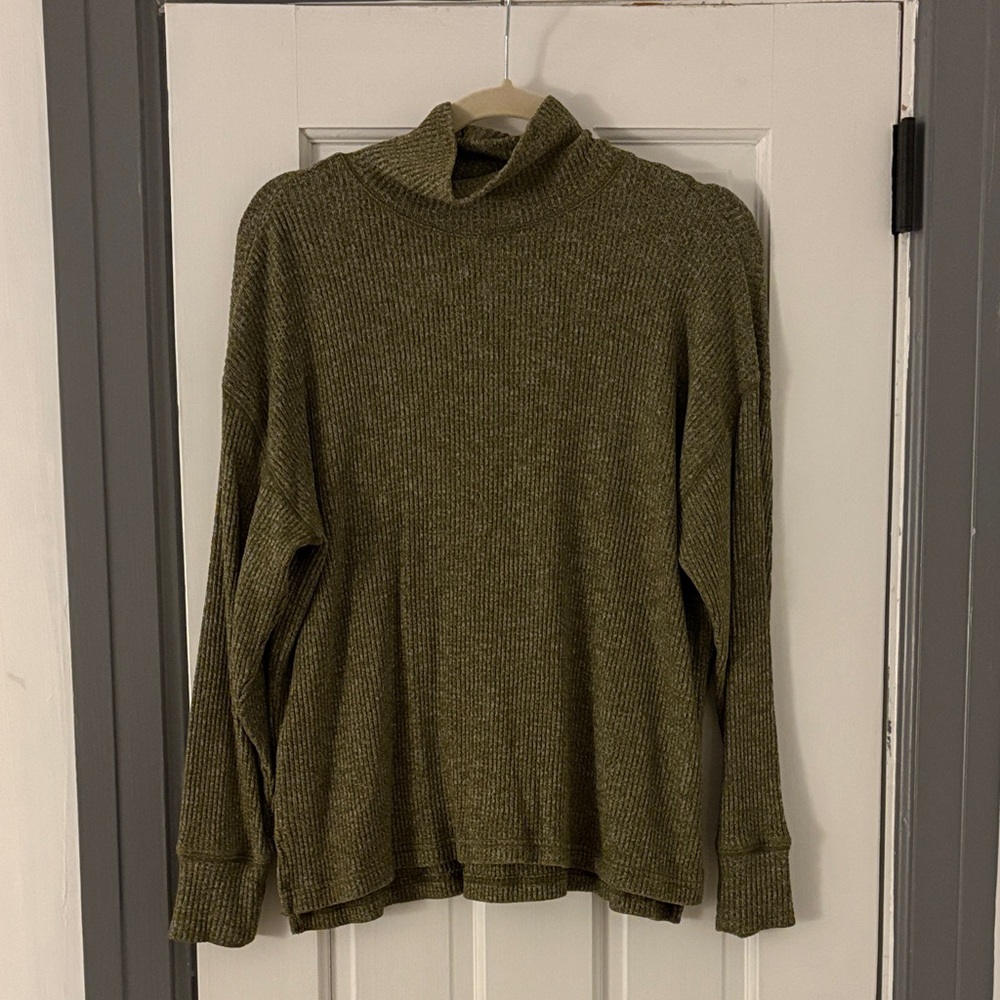 J. Crew Olive Green Turtleneck Sweater